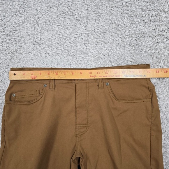 Prana Brion Pants Men 34 (Fits 34x31) Brown Slim‎ Straight Outdoors Hiking READ - Picture 11 of 15